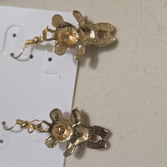 SCARE BEARS PINK AND GOLD TONE TEDDY BEAR EARRINGS - Picture 4 of 6